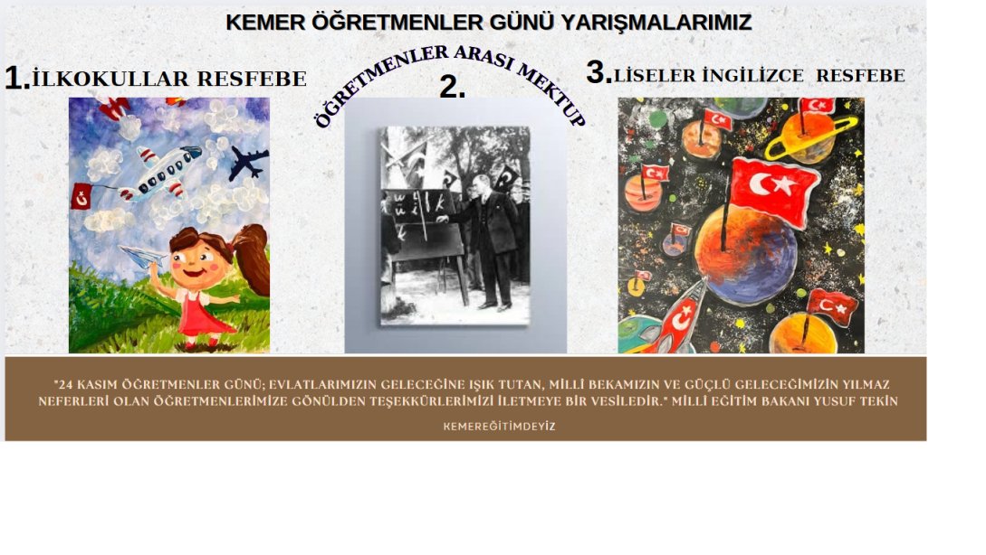 KEMER İLÇE MİLLİ EĞİTİM MÜDÜRLÜĞÜ 24 KASIM YARIŞMALARI