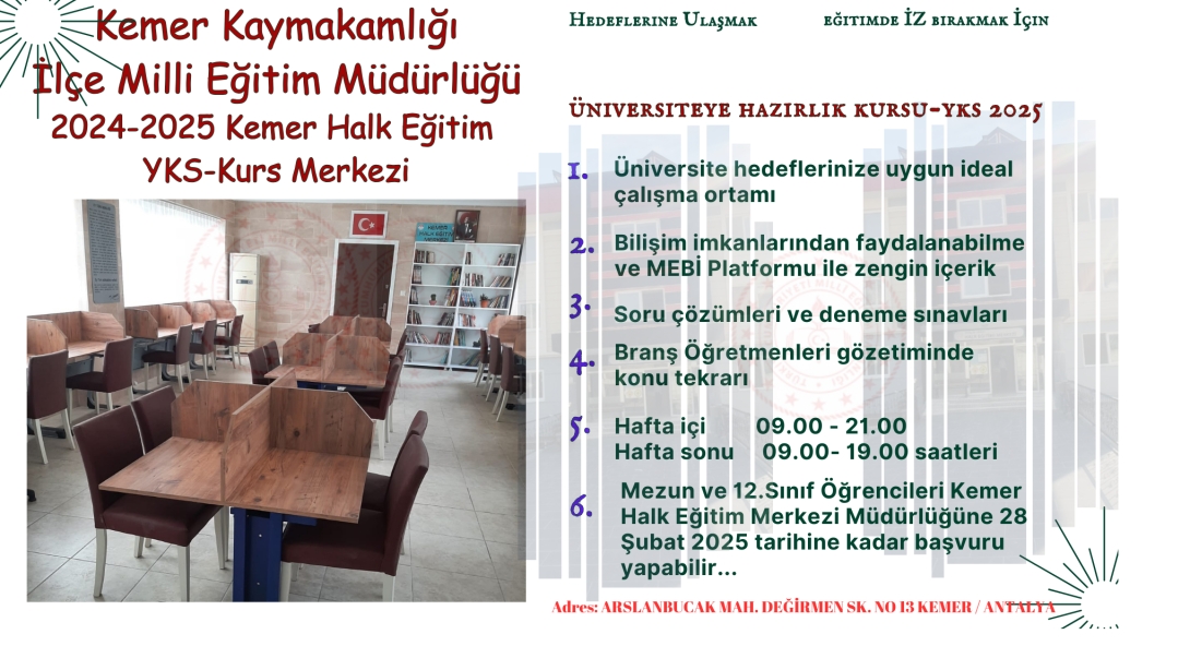 KURS VE ETÜT MERKEZİMİZ AÇILDI